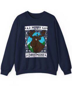 Moose Womens Ugly Christmas Sweatshirt