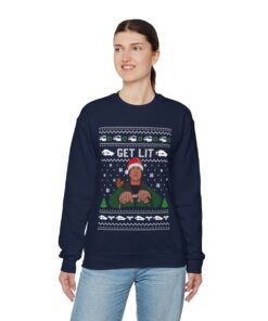 Get Lit Ugly Christmas Sweatshirt Womens