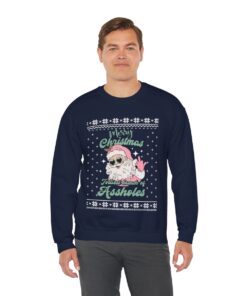 Alternative view of Pinky Santa Merry Christmas Ugly Sweatshirt For Men