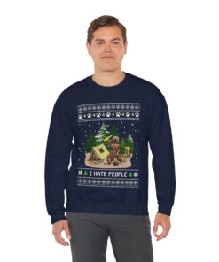 Alternative view of I Hate People Canada Bear Ugly Christmas Sweatshirt For Men
