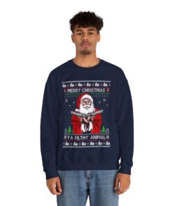 Merry Christmas Ya Filthy Animal Ugly Christmas Sweatshirt For Men