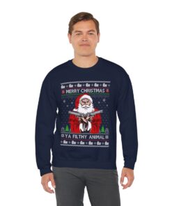 Alternative view of Merry Christmas Ya Filthy Animal Ugly Christmas Sweatshirt For Men