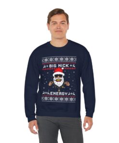 Alternative view of Big Nick Santa Energy Ugly Christmas Sweatshirt For Men