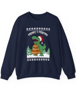 T-Rex Eating Christmas Cookies Christmas Sweatshirt Ugly
