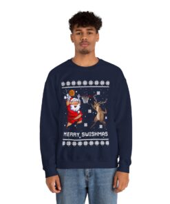 Merry Swishmas Santa Reindeer Men's Ugly Christmas Sweater