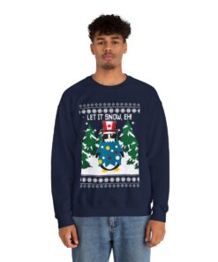 Let It Snow Eh Funny Canada Ugly Christmas Sweatshirt For Men