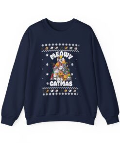 Meowy Catmas Christmas Sweatshirt Ugly For Unisex
