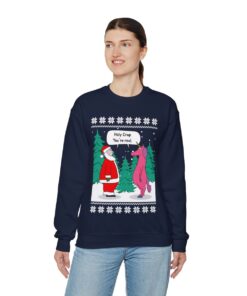 Santa Unicorn Fiction Ugly Christmas Sweatshirt Womens 12