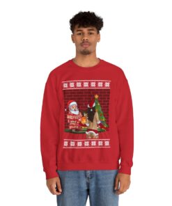 Santa With Sexy Girl Men's Ugly Christmas Sweatshirt