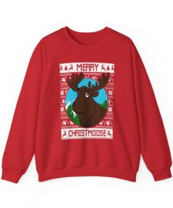 Moose Womens Ugly Christmas Sweatshirt