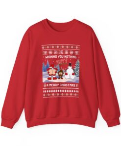 Naughty Santa Elf Snowman Ugly Christmas Sweatshirt For Unisex