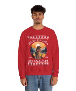 Grizzly Bear British Columbia Canada Men's Ugly Christmas Sweatshirt