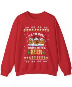 Alternative view of It's The Most Wonderful Time For A Beer Men's Ugly Christmas Sweatshirt