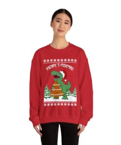 T-Rex Christmas Cookies Ugly Christmas Sweatshirt Womens