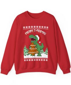 T-Rex Christmas Cookies Ugly Christmas Sweatshirt Womens