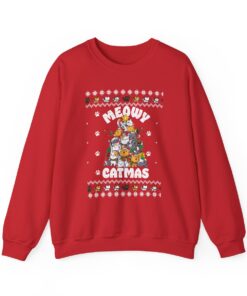 Meowy Catmas Christmas Sweatshirt Ugly For Unisex