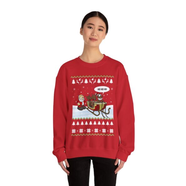 Ho Ho Ho Santa Reindeer Ugly Christmas Sweatshirt Womens