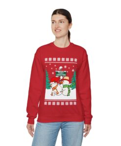 Inappropriate Snowman Ugly Christmas Sweatshirt Womens