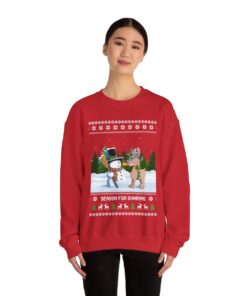Alternative view of Reindeer Snowman Womens Ugly Christmas Sweatshirt