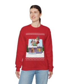 Santa Reindeers Playing Cards Ugly Christmas Sweatshirt Womens
