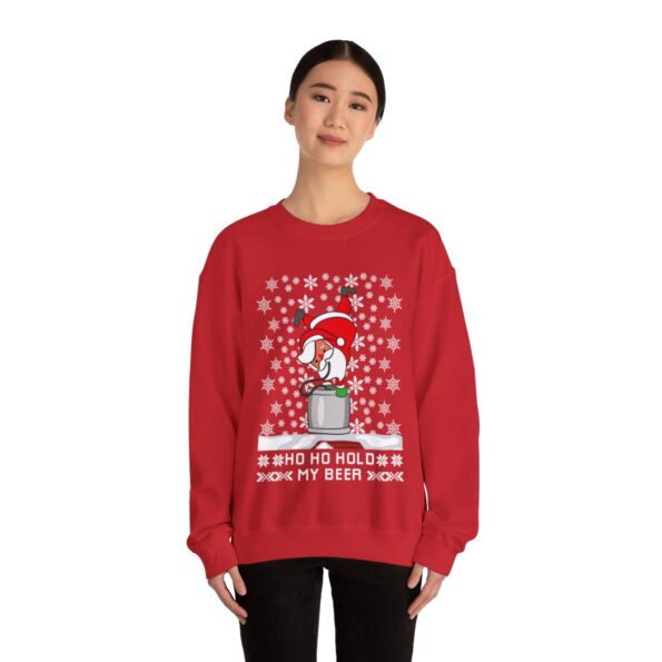 Funny Santa Ho Ho Hold My Beer Ugly Christmas Sweatshirt Womens