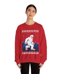 Yeti Abominable Snowman Ugly Christmas Sweatshirt Womens