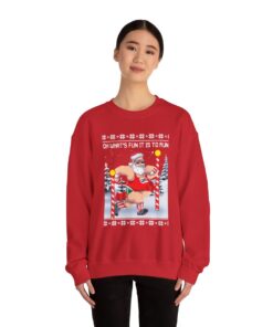 Santa Running Ugly Christmas Sweatshirt For Women