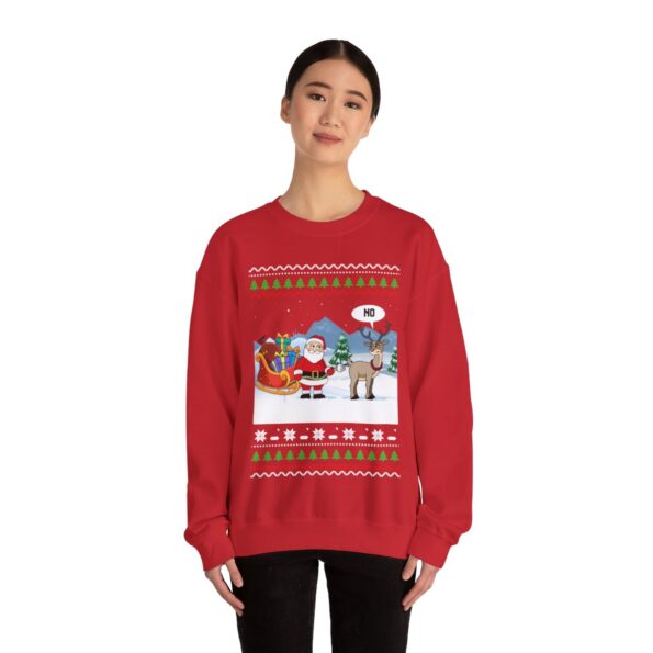 Funny Santa Reindeer Ugly Christmas Sweatshirt Womens
