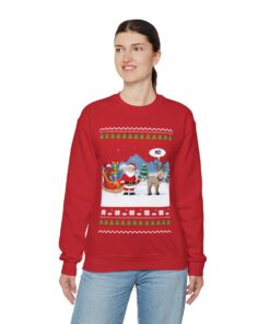 Alternative view of Funny Santa Reindeer Ugly Christmas Sweatshirt Womens
