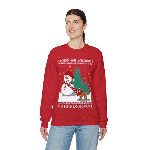 Snowman And Dog Ugly Christmas Sweatshirt Womens