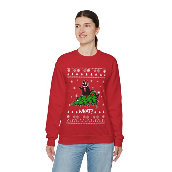 Black Cat Ugly Christmas Sweatshirt Womens