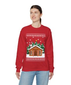 Gingerbread House Ugly Christmas Sweatshirt Womens
