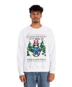 Alternative view of Let It Snow Eh Funny Canada Ugly Christmas Sweatshirt For Men