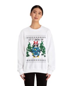 Alternative view of Let It Snow Eh Funny Canada Ugly Christmas Sweatshirt For Women