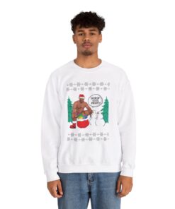 Alternative view of Surprising Frosty Barry Wood Christmas Sweatshirt Ugly