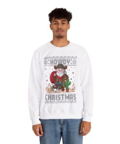 Alternative view of Cowboy Santa Christmas Sweatshirt For Men