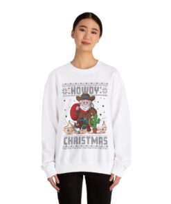 Alternative view of Cowboy Santa Ugly Christmas Sweatshirt Womens