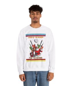 Alternative view of Jesus Is The Reason For The Season Ugly Christmas Sweatshirt For Men