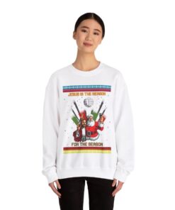 Alternative view of Jesus Is The Reason For The Season Ugly Christmas Sweatshirt For Women