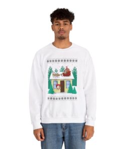 Alternative view of Barry Wood Santa Sleigh Ugly Xmas Sweatshirt