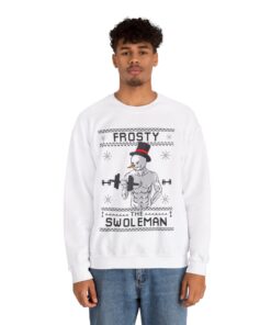 Alternative view of Snowman Swoleman Christmas Sweatshirt For Men