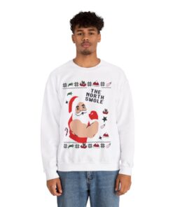 Alternative view of Santa Swoleman Christmas Sweatshirt For Men