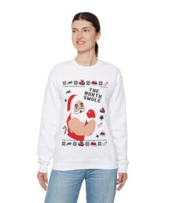 Alternative view of Santa The Swoleman Ugly Christmas Sweatshirt Womens