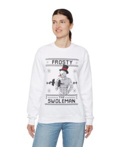 Alternative view of Frosty Swoleman Ugly Christmas Sweatshirt Womens
