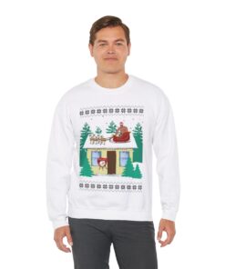Alternative view of Barry Wood Santa Sleigh Christmas Sweatshirt For Men