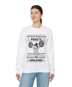 Alternative view of Frosty The Swoleman Ugly Christmas Sweatshirt Womens