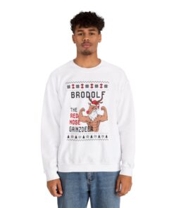 Alternative view of Brodolf The Red Nose Gainzdeer Ugly Xmas Sweatshirt