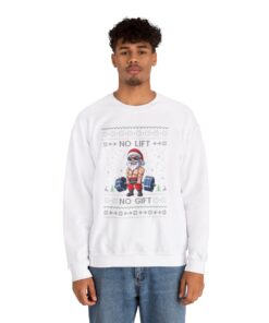 Alternative view of Santa Swoleman Ugly Xmas Sweatshirt Adults