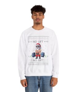 Alternative view of No Lift No Gift Santa Swoleman Christmas Sweatshirt For Men