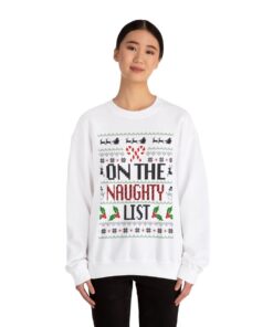 Alternative view of On The Nice List Ugly Christmas Sweatshirt Womens